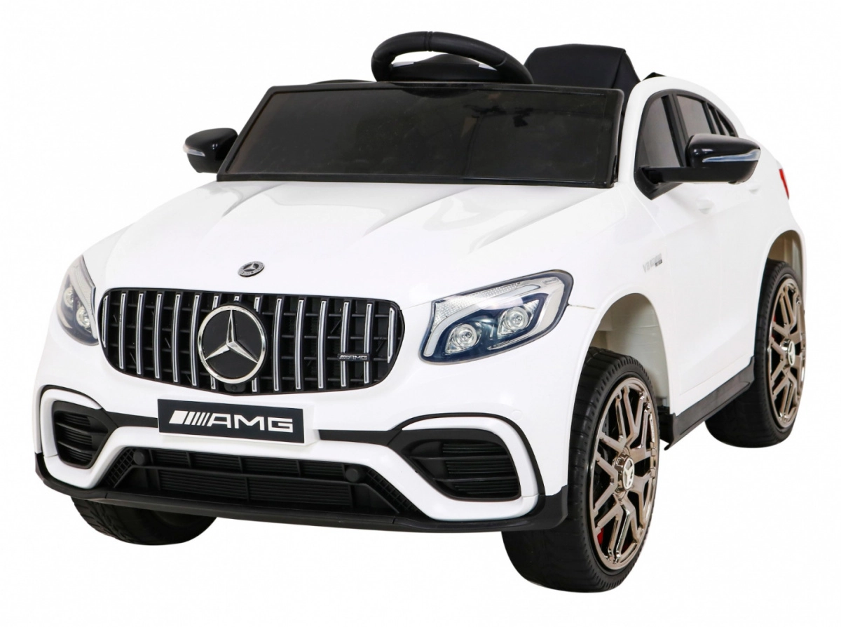 Mercedes Benz GLC63S pre deti biely s diaľkovým ovládačom, pohonom 4x4, MP3 LED, EVA, pomalý štart