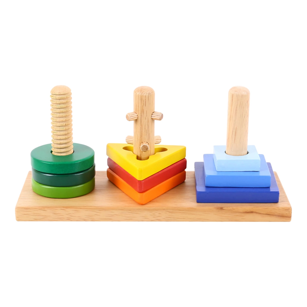 E-shop Drevená vzdelávacia vkladačka s tvarmi Bigjigs Toys – nasaď a otoč