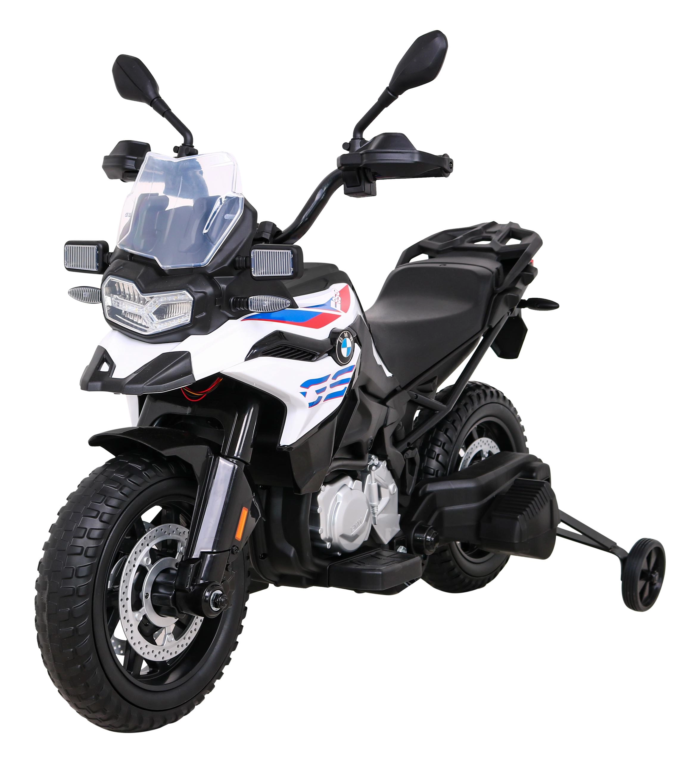E-shop Detská elektrická motorka BMW F850 GS s pomocnými kolieskami, LED a audio