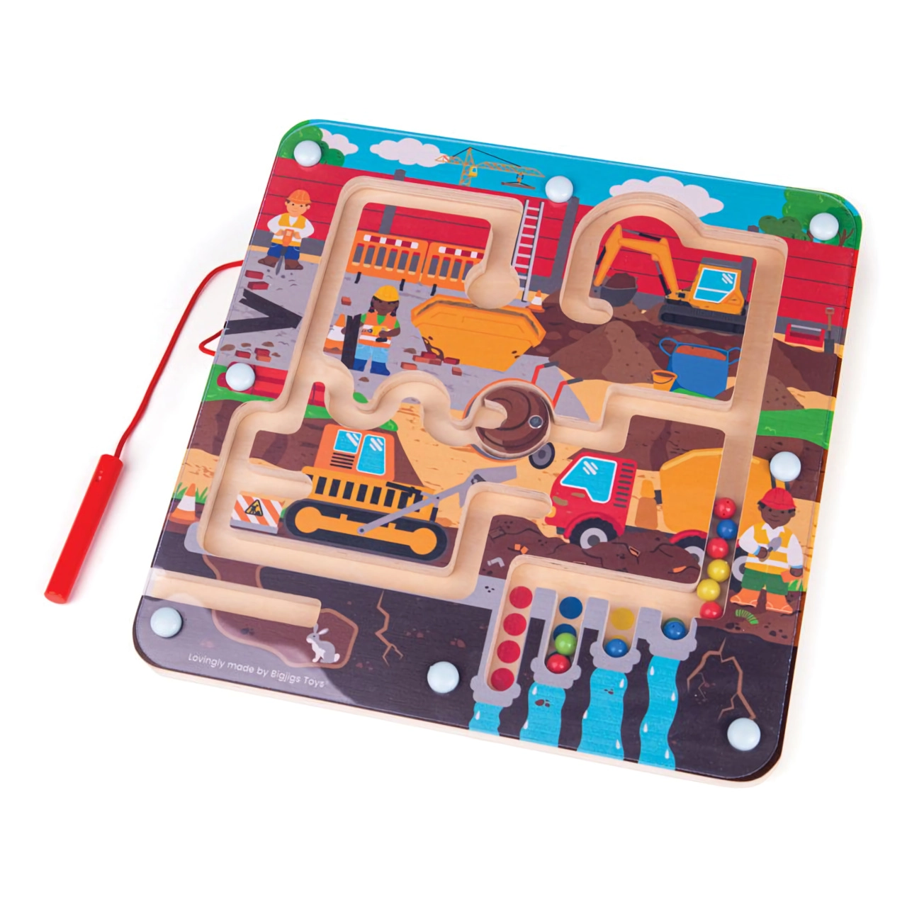 E-shop Bigjigs Toys Magnetické bludiště Staveniště