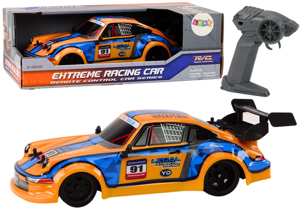 E-shop RC auto 1:16 s gumovými kolesami na drift – oranžové