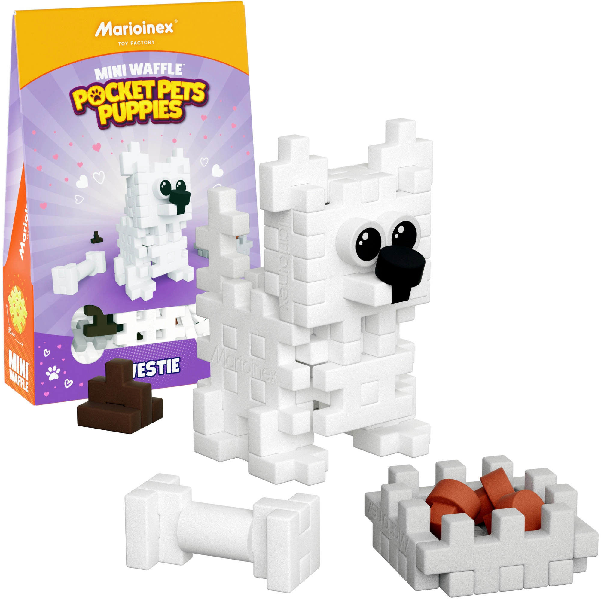 E-shop Stavebnica Mini Waffle Pocket Pets šteniatka Westie – WEST HIGHLAND TERRIER