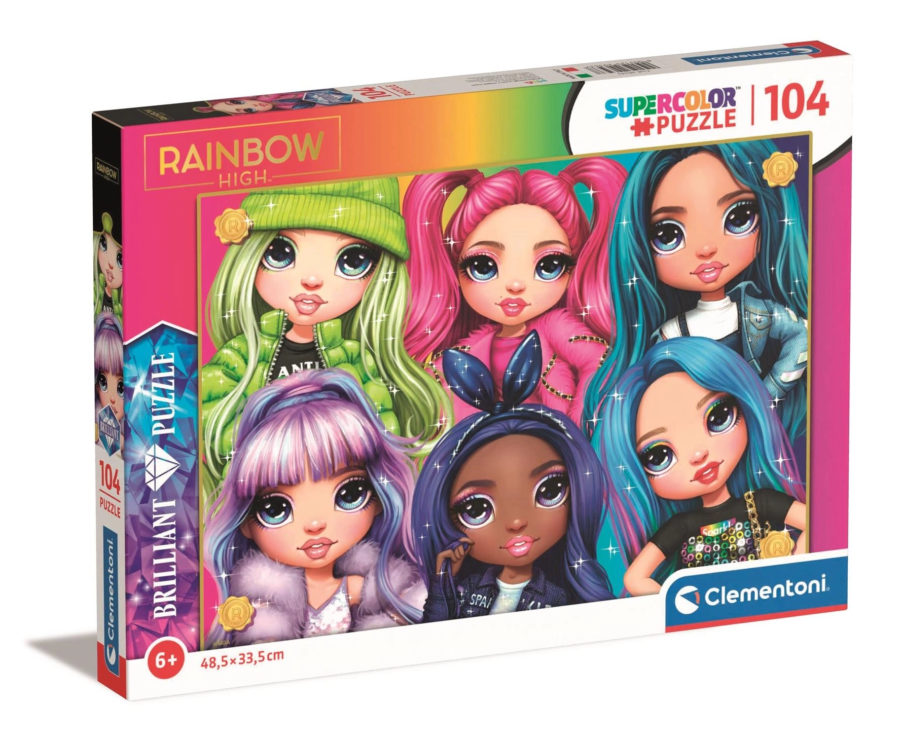 E-shop Clementoni Brilliant Rainbow High Dúhovia kamarátky 104 dielov