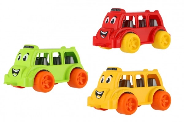 E-shop Teddies Autobus pre najmenších plast 26cm na voľný chod 3 farby 12m +