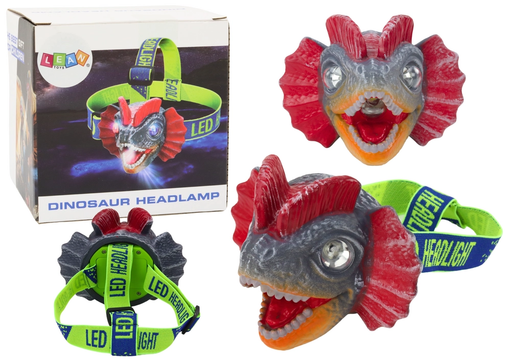 Čelovka Dinozaur s Nastaviteľným Popruhom a 3 LED Diódy