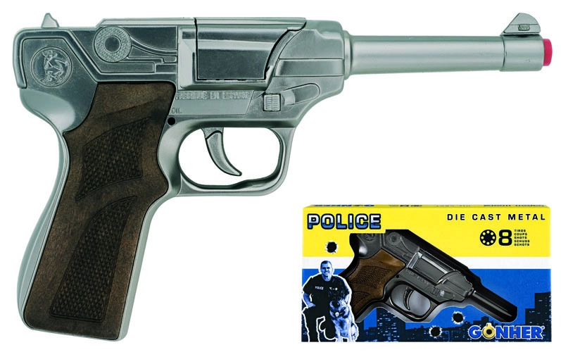 E-shop Alltoys Policejní pistole stříbrná kovová