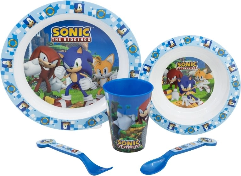 E-shop STOR Jídelní sada pro děti ježek Sonic 5 ks