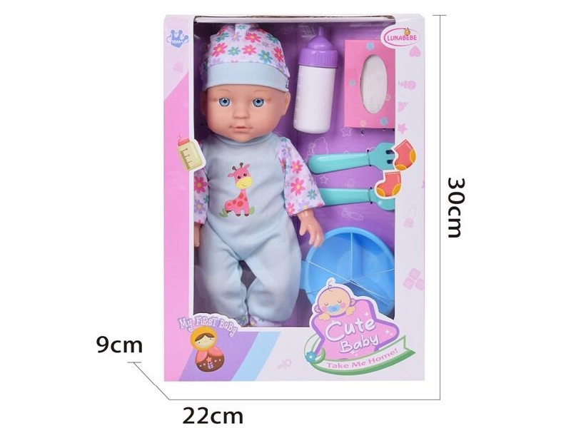 Bábika bábätko 29 cm s kŕmením a doplnkami