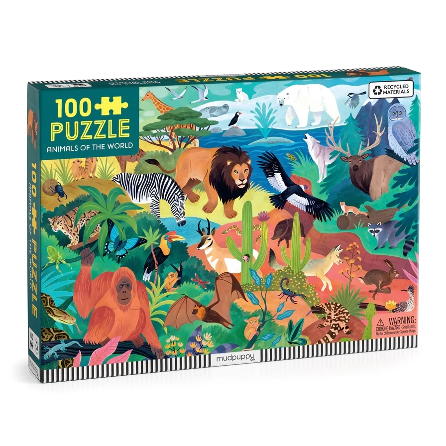 Mudpuppy puzzle Zvieratá sveta 100 dielikov