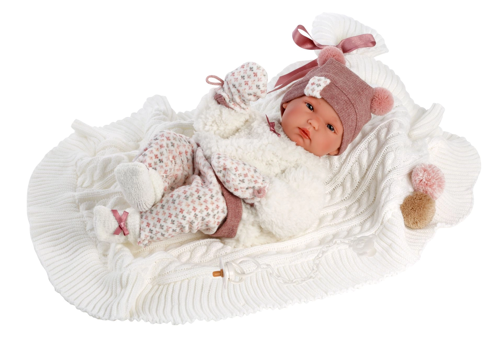 E-shop Llorens 63576 NEW BORN HOLČIČKA realistická miminko s celovinylovým tělem 35 cm