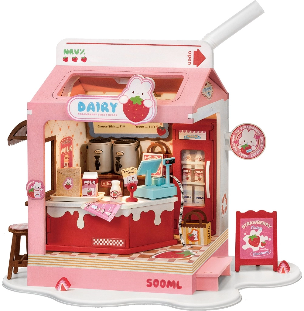 E-shop Robotime miniatúra domčeka Mliečny bar Strawberry