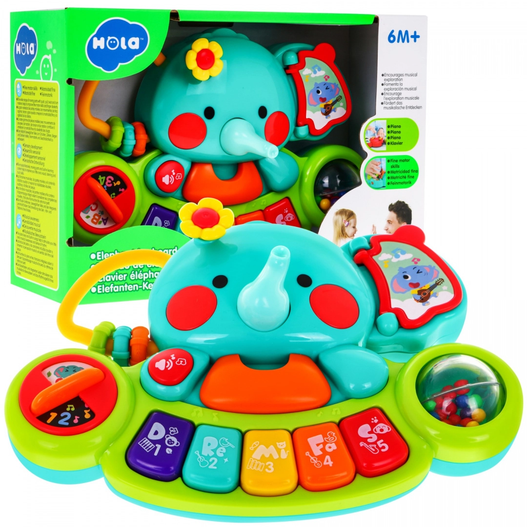 E-shop Huile Toys interaktívne piano pre najmenších so svetlom a zvukom Sloník