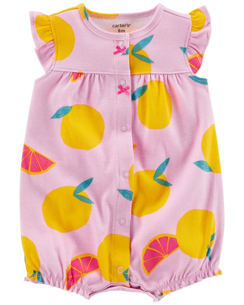 E-shop CARTER'S Overal letný krátky rukáv Purple Lemon dievča
