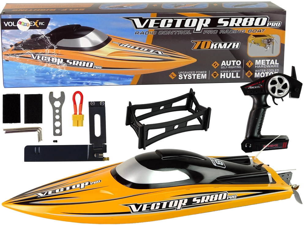 E-shop Motorový čln R/C Brushless ARTR SR 80 PRO 74 km/h žltý