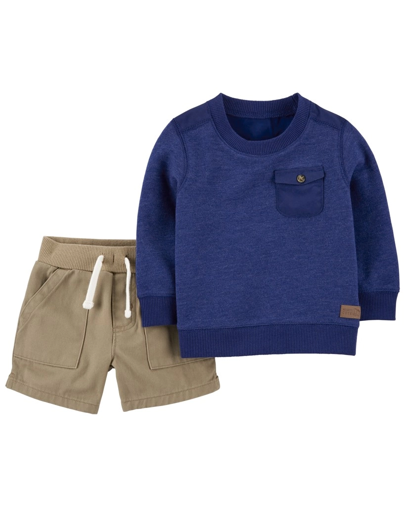 E-shop Carter's Set 2dielny sveter kraťasy Blue chlapec