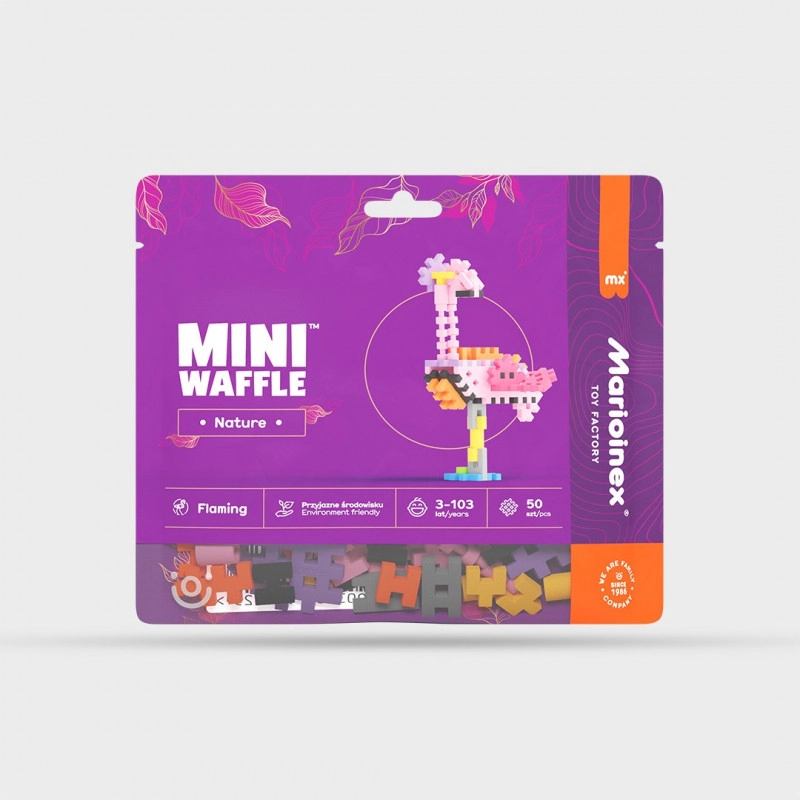 E-shop Stavebnica Mini Waffle Nature – plameniak, 50 dielikov