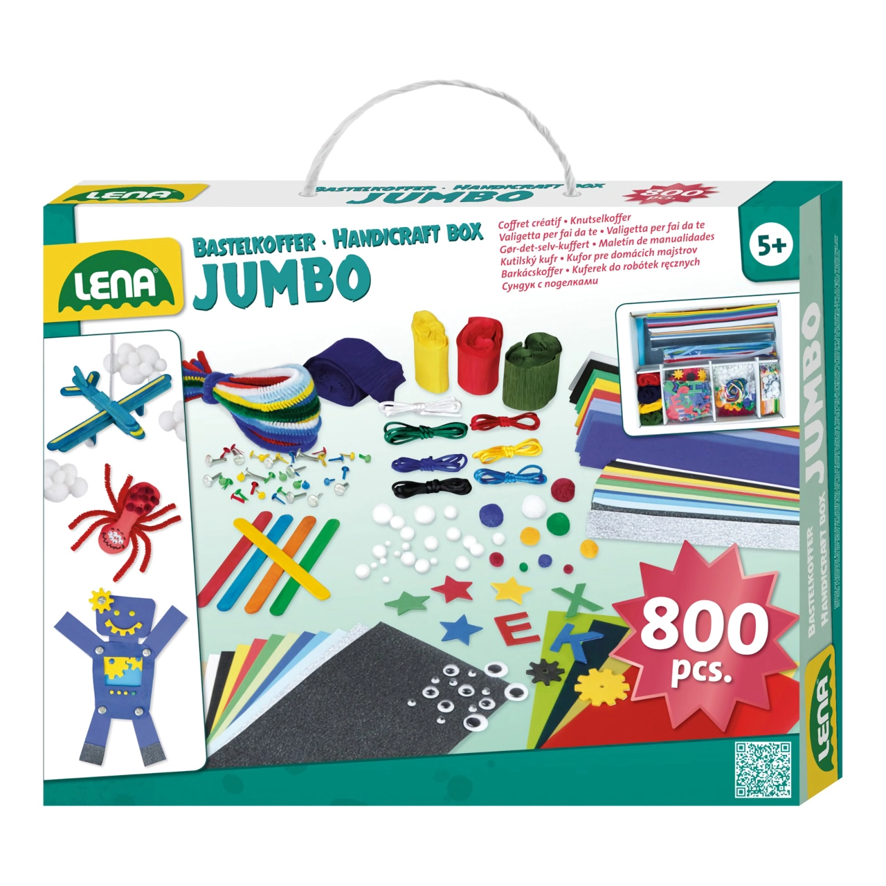 E-shop Lena Kreativní kufřík Jumbo modrý 800 ks