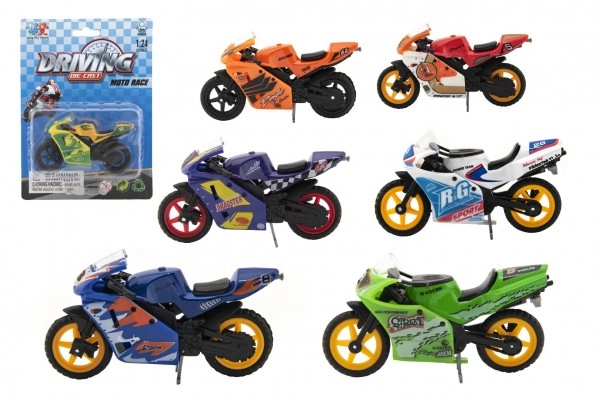 E-shop Teddies Motorka závodné kov / plast 8cm na voľný chod mix druhov na karte