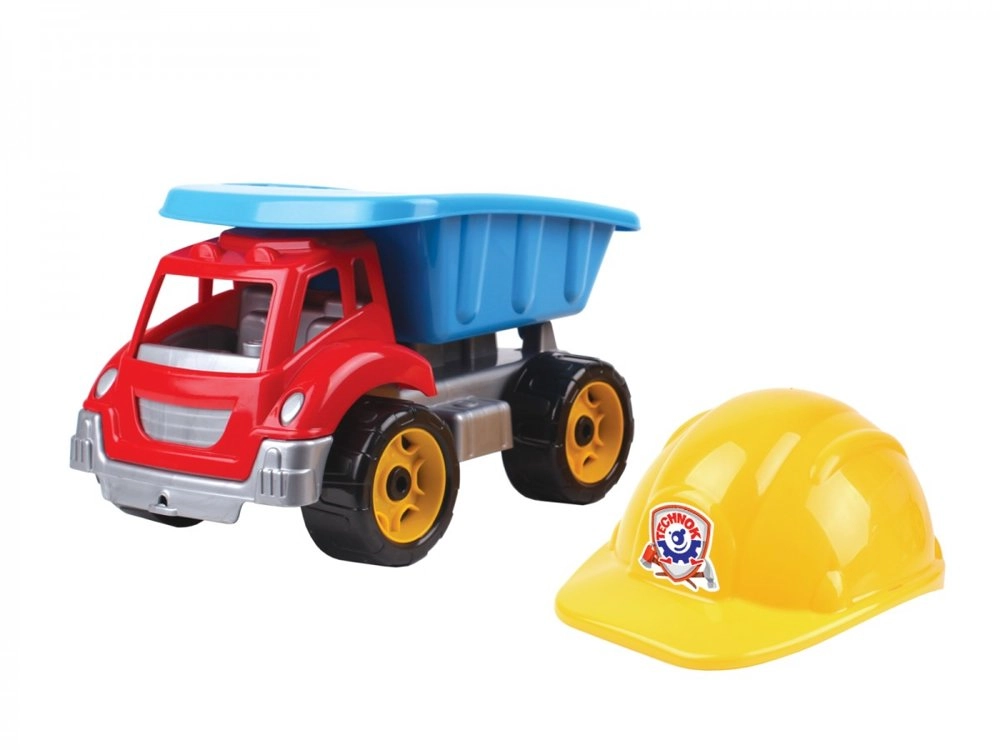 E-shop LEAN TOYS Plastový sklápač červeno-modrý + prilba 3961