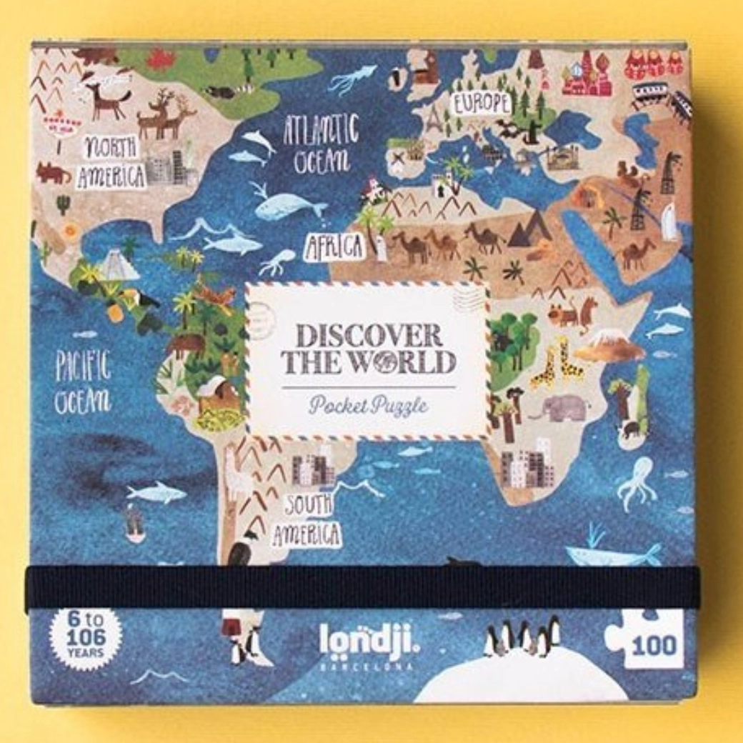 Londji vreckové puzzle Okolo sveta 100 dielikov