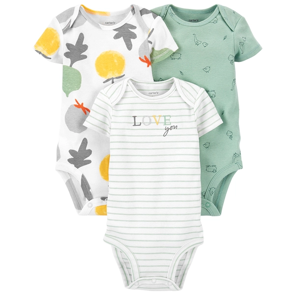 E-shop CARTER'S Body krátky rukáv Veggies neutrál LBB 3ks