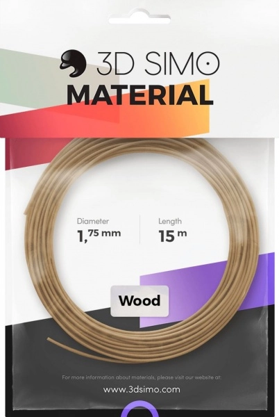 E-shop Filament wood pro 3d tlač a 3d perá, hnedý 1,75 mm, 15 m