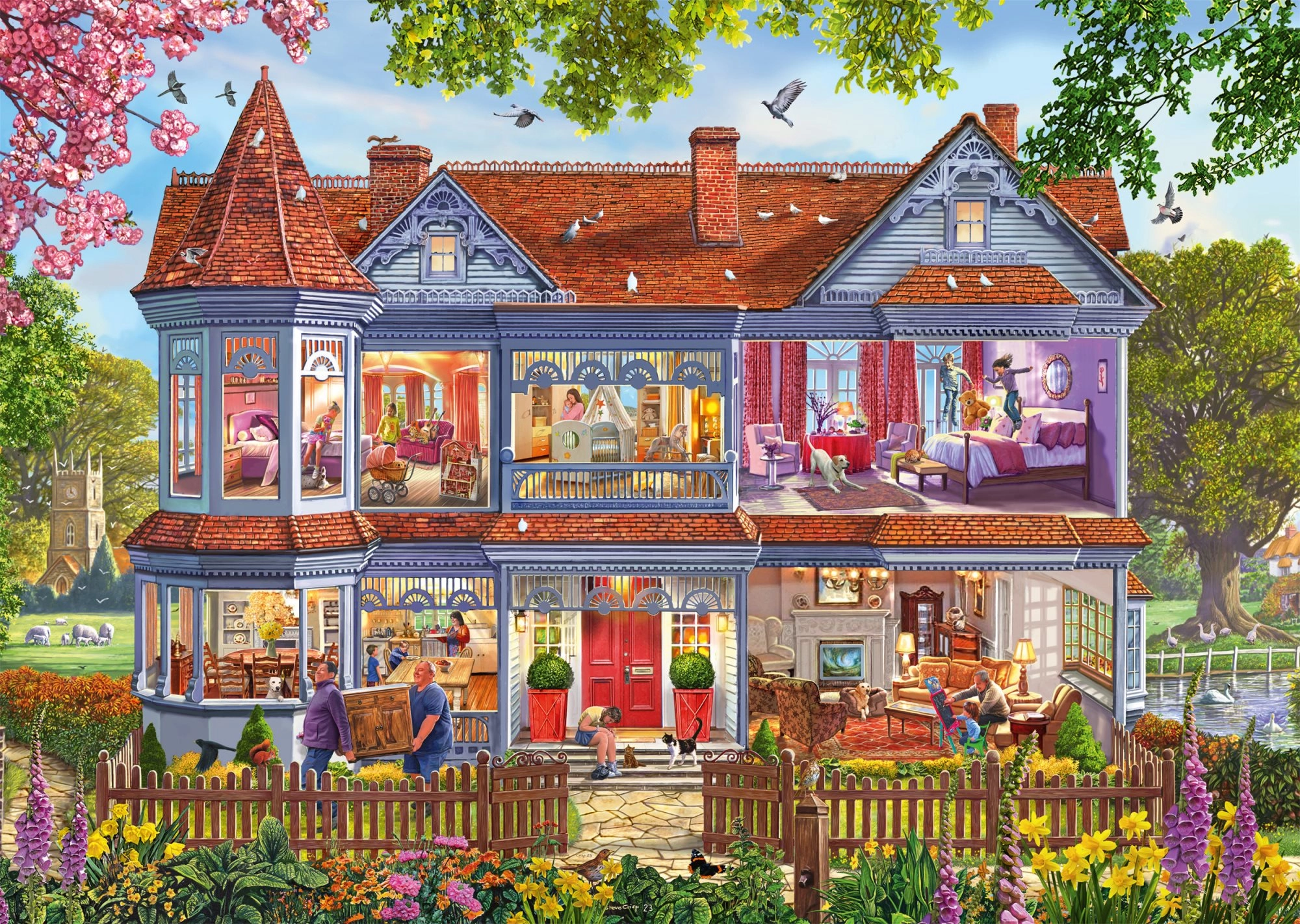Puzzle Dom na jar 1000 dielikov