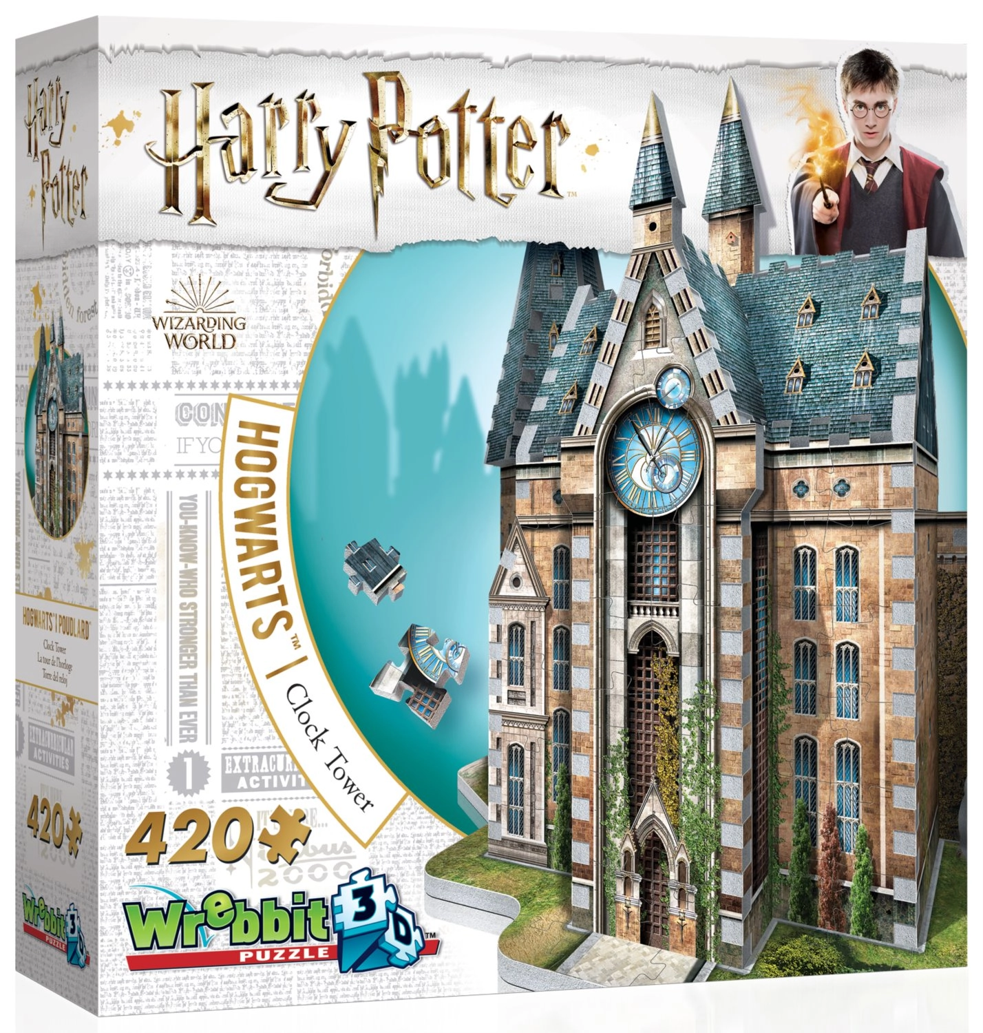 E-shop Wrebbit 3D puzzle Harry Potter: Bradavice, Hodinová věž 420 ks