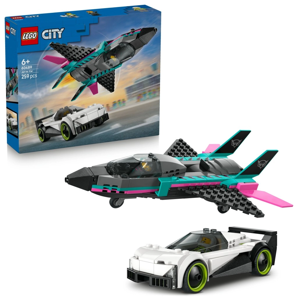 LEGO City prúdové lietadlo vs. pretekárske auto