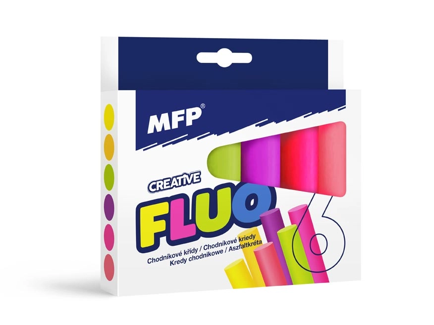E-shop MFP 6320142 kriedy M chodníkové fluo guľaté mix farieb škatuľka 6 ks
