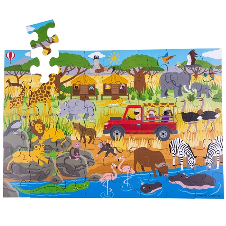E-shop Bigjigs Toys Podlahové Africké dobrodružné 48 dielov
