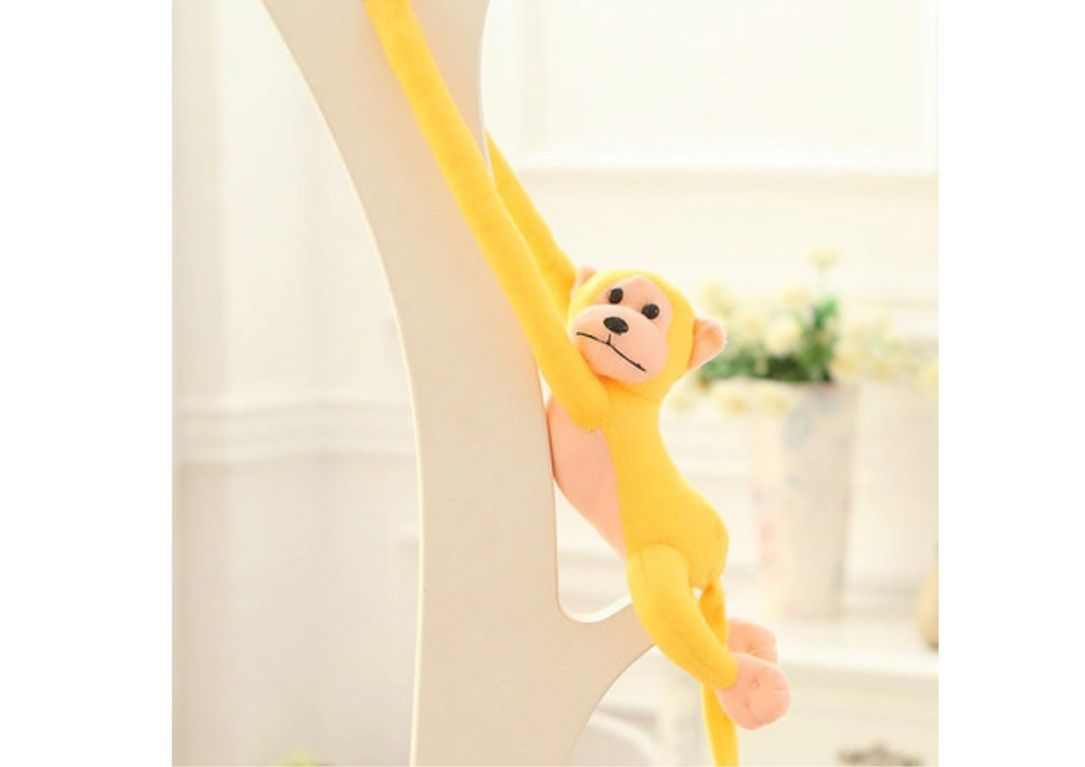 Lean Toys Opica s mláďatkom žltá 80 cm