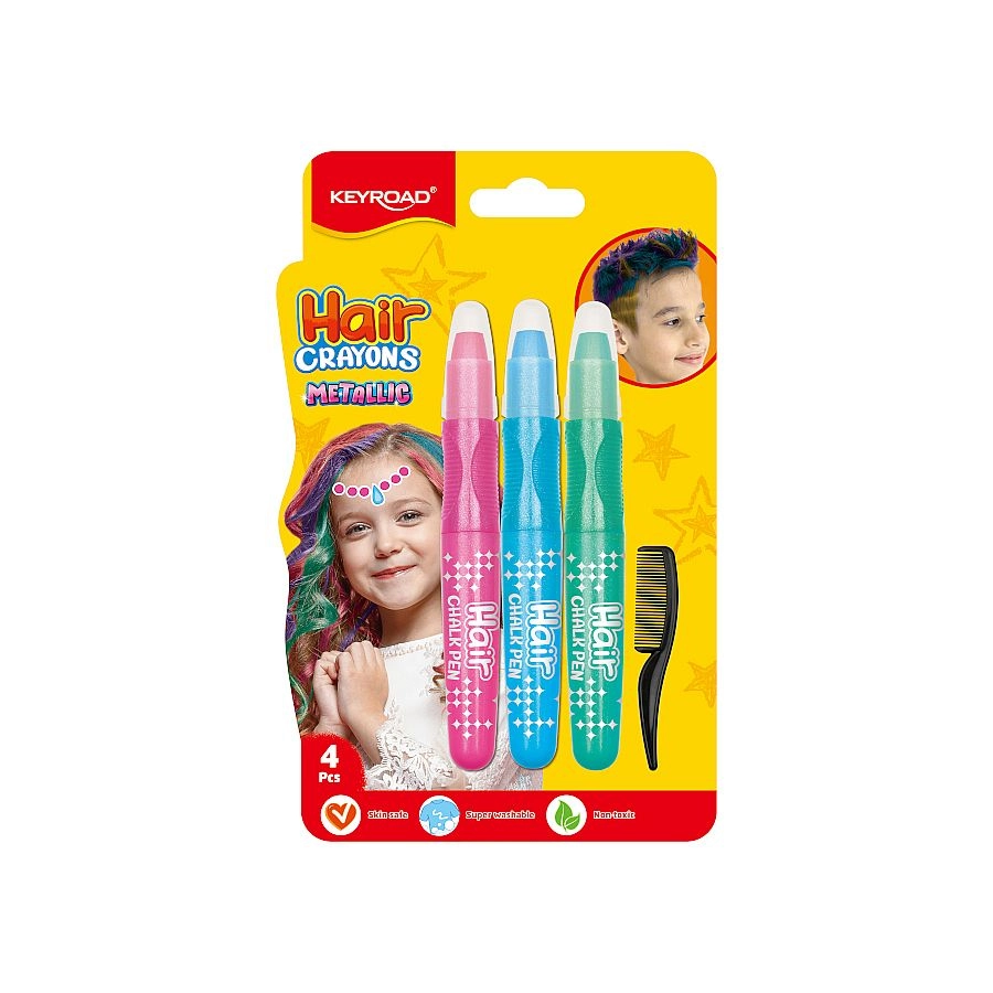 E-shop Vlasové kriedy KEYROAD Metallic cool – ružová, modrá a zelená