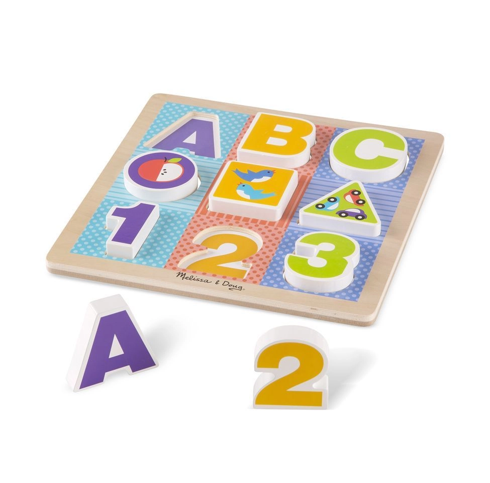 Drevená puzzle ABC-123 pre malé deti