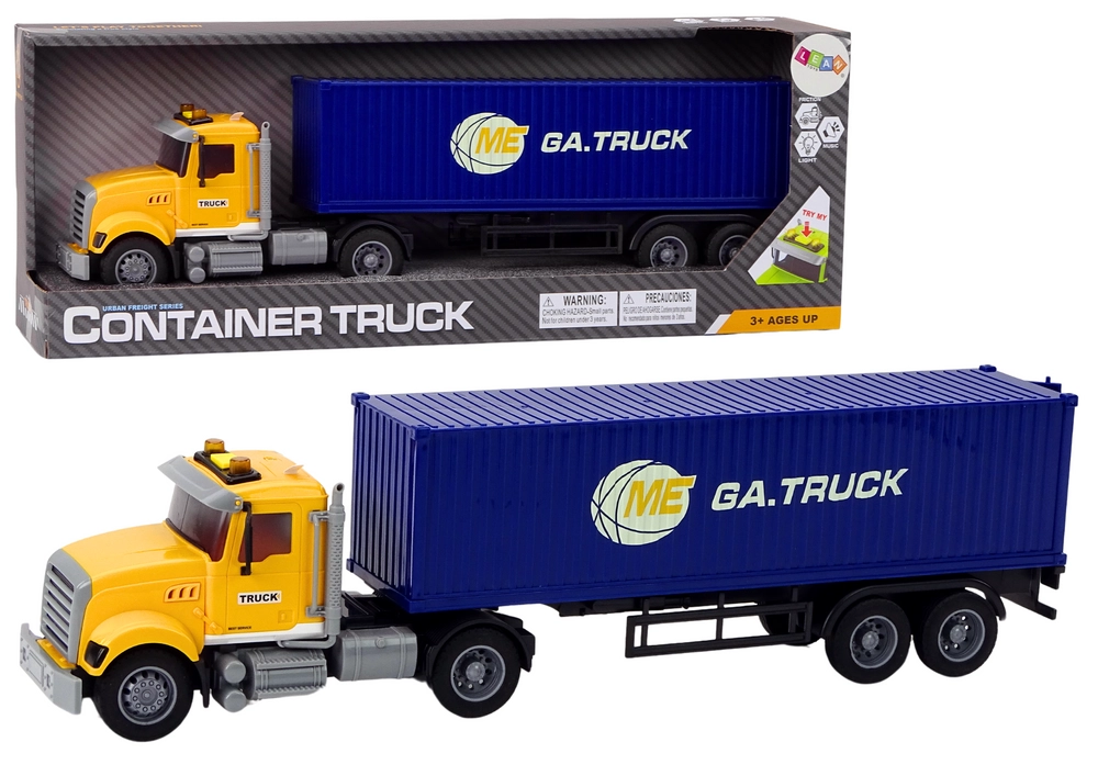 Nákladné auto s prívesom s efektmi a pohonom