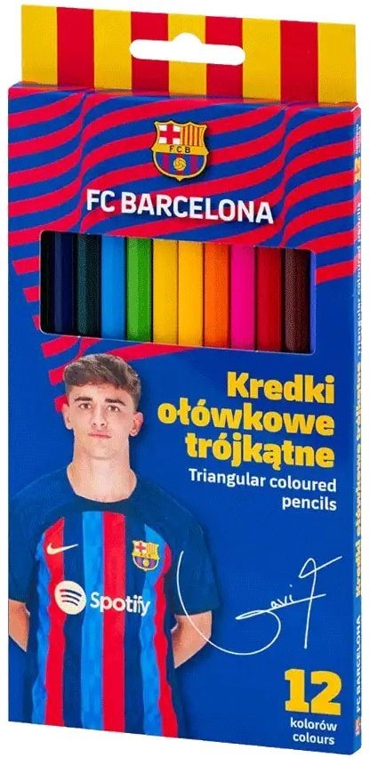 Trojhranné pastelky ASTRA, 12 ks, FC Barcelona