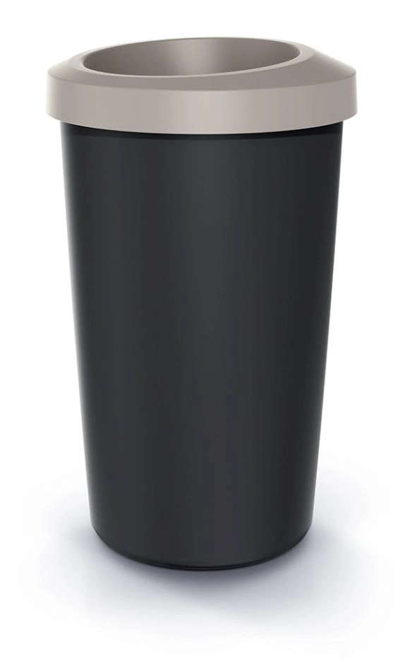 E-shop Prosperplast Odpadkový koš COMPACTO světle hnědý/černý, 45 l