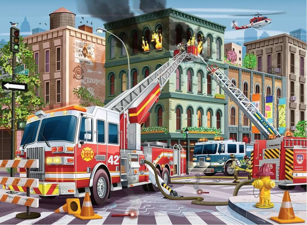 Ravensburger puzzle Hasiči v akcii XXL 100 dielikov