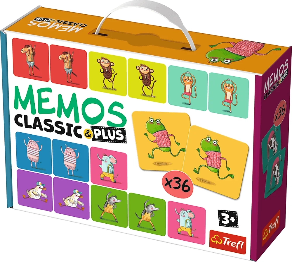 Trefl Pexeso Classic&Plus Zvieratká v pohybe 3v1