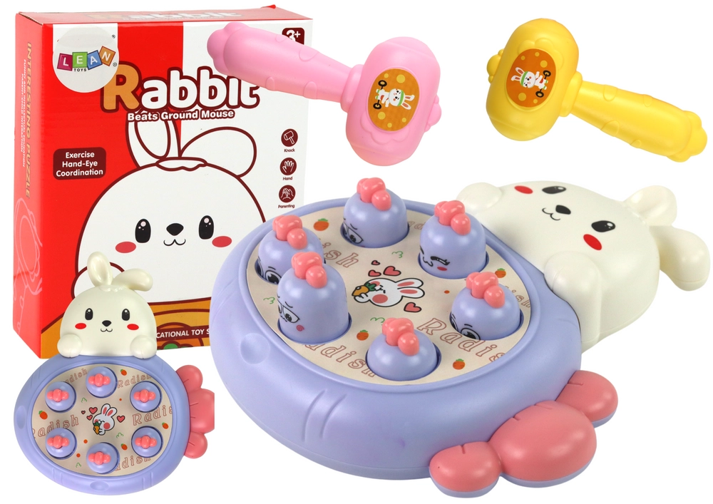 Lean Toys Arkádová hra Traf mrkvičku fialová