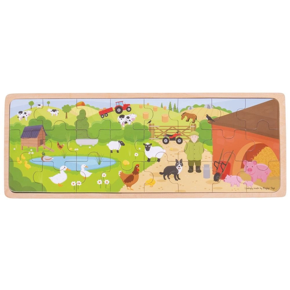 Drevené puzzle Na farme od Bigjigs Toys