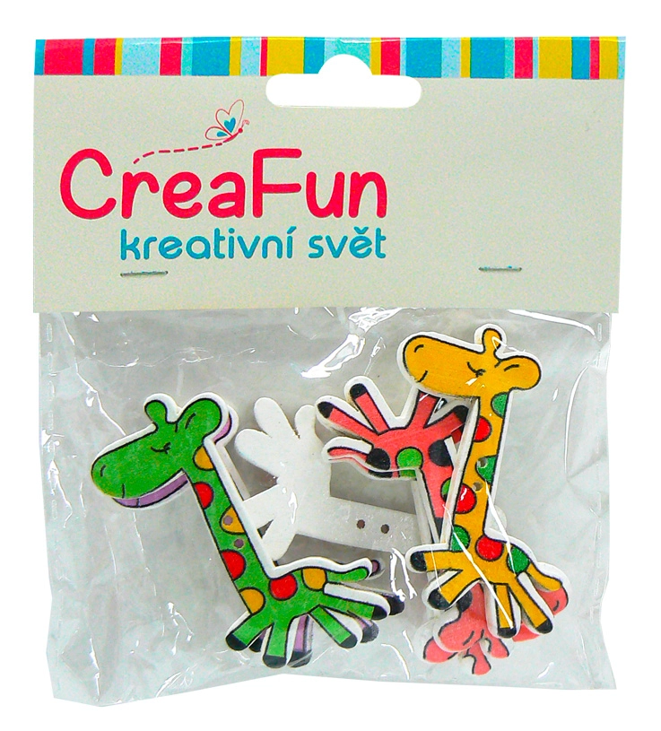 E-shop Drevené gombíky žirafa 6 ks 50 × 27 mm