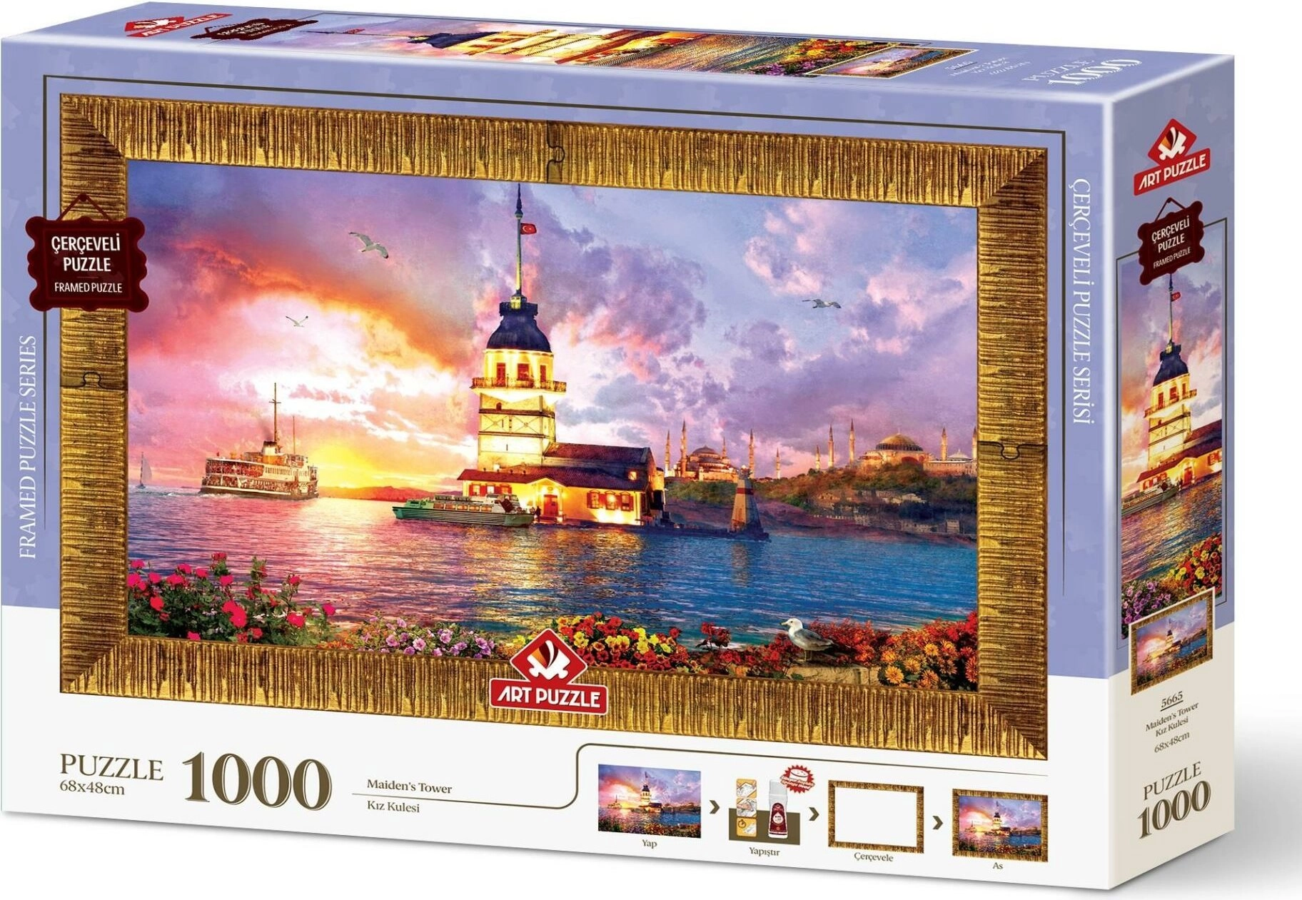 Puzzle s rámom a lepidlom 3v1 Dievčenská veža 1000 dielikov