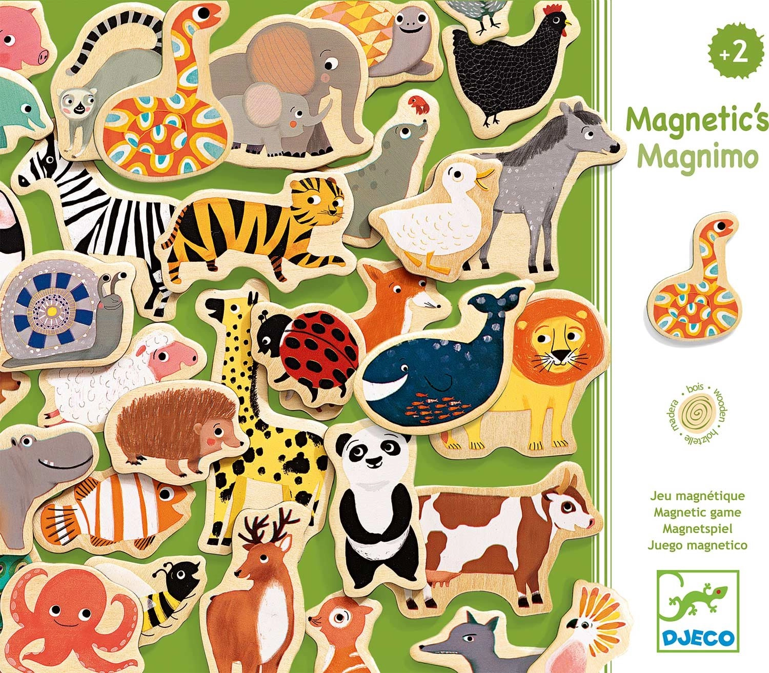 E-shop Djeco drevené magnetky Magnimo 36 ks