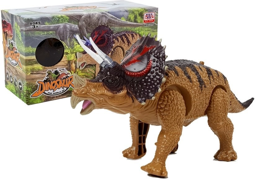 E-shop LEAN TOYS Dinosaurus na batérie Triceratops hnedý