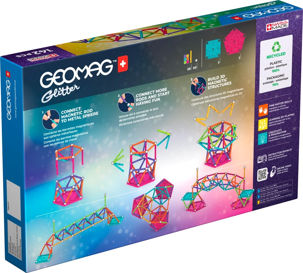 E-shop Geomag Glitter stavebnica 142 dielov