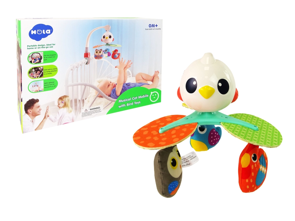 E-shop LEANToys kolotoč s farebnými vtákmi Melody