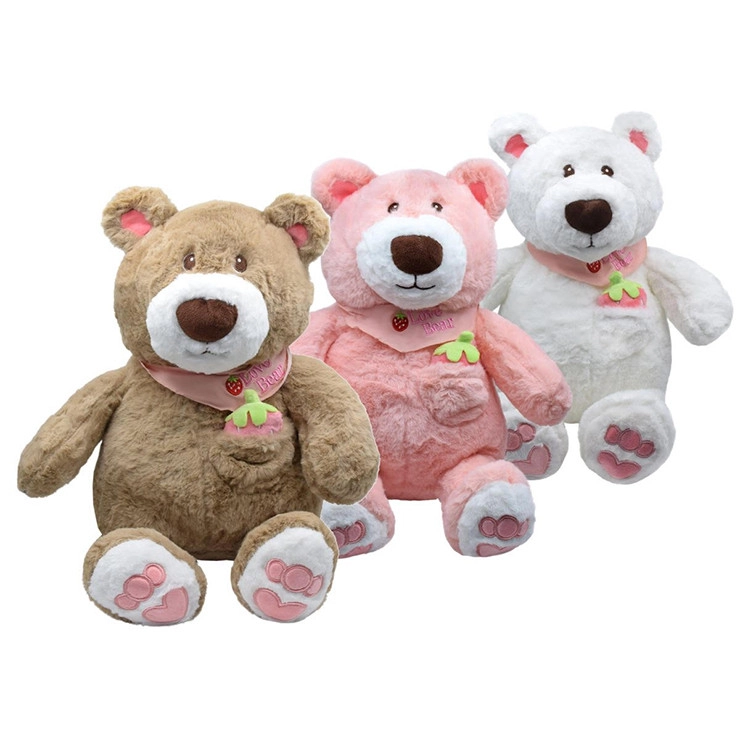 Plyšový medvedík s ružovým uškom 48 cm