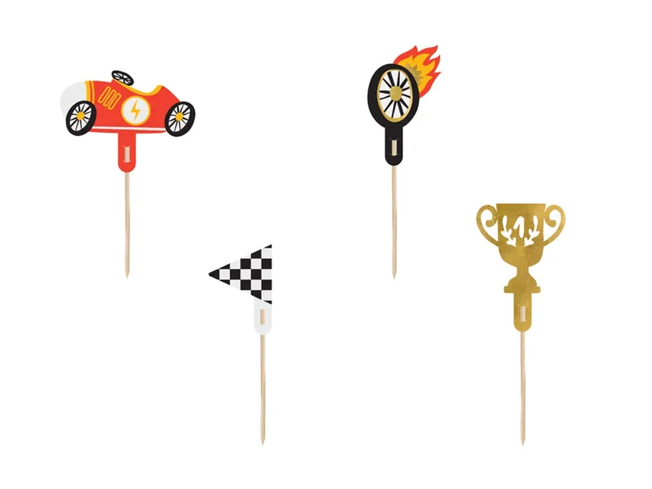 E-shop PartyDeco Zápichy do cupcakes Cars 4 ks