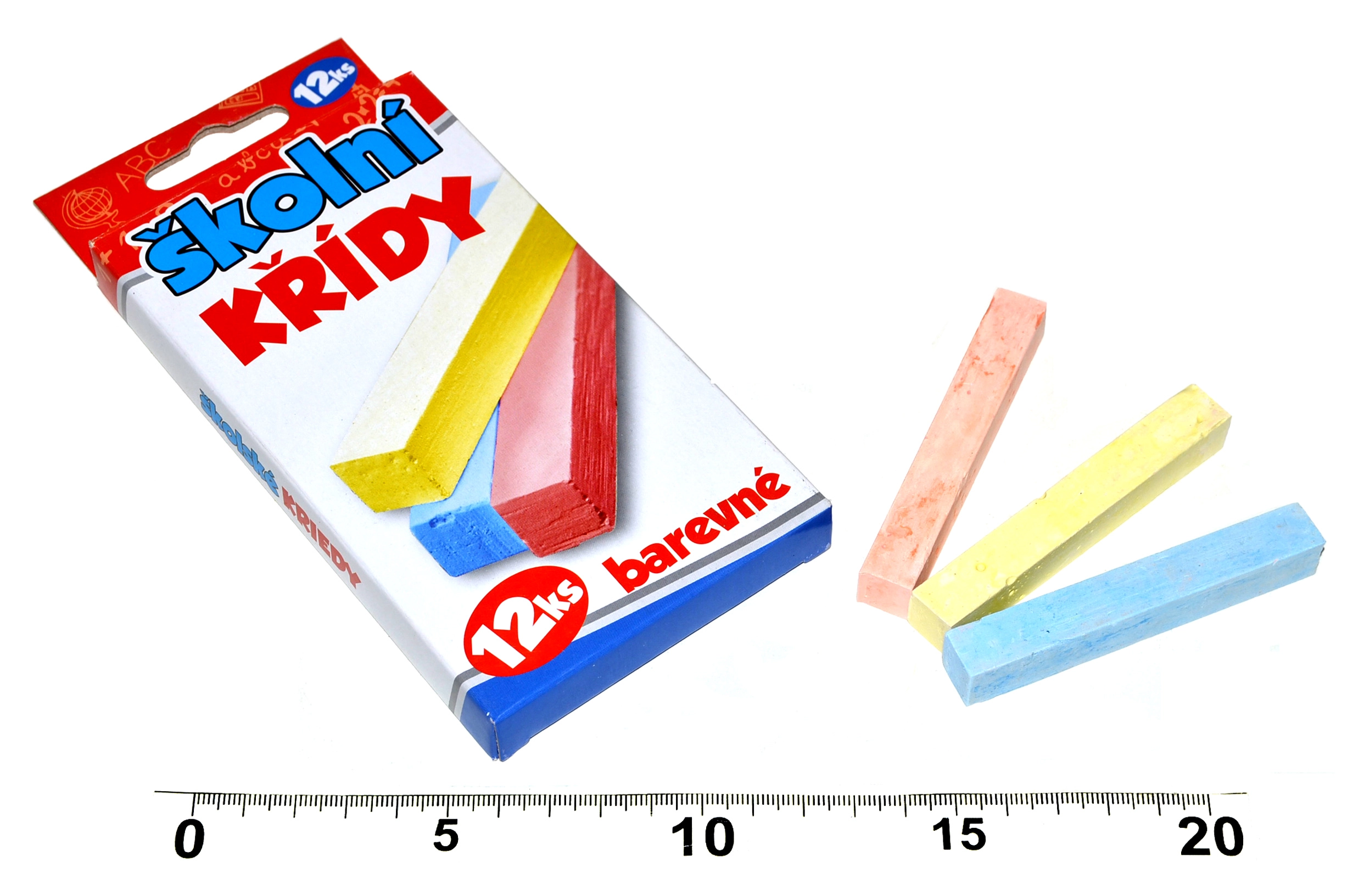 E-shop Wiky kriedy školské biele 12 ks v krabičke